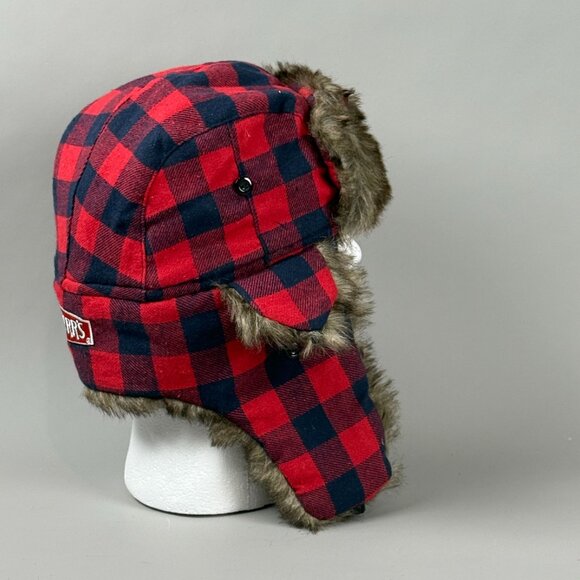 MLB Philadelphia Phillies Plaid Trapper Hat W/ Faux Fur Lining w/ Ear Flaps - Picture 3 of 7